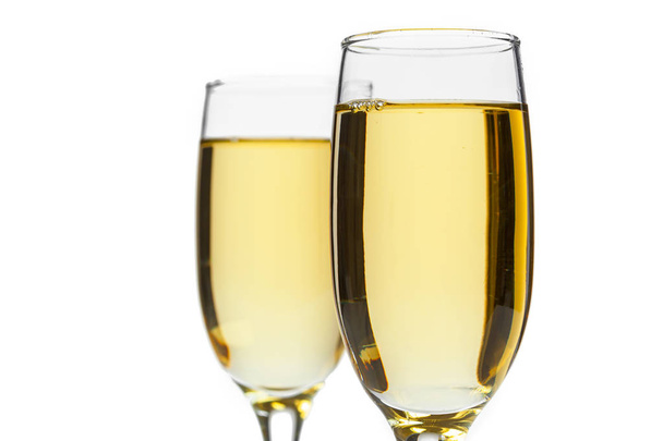champagne glass isolated on white background - Fotó, kép