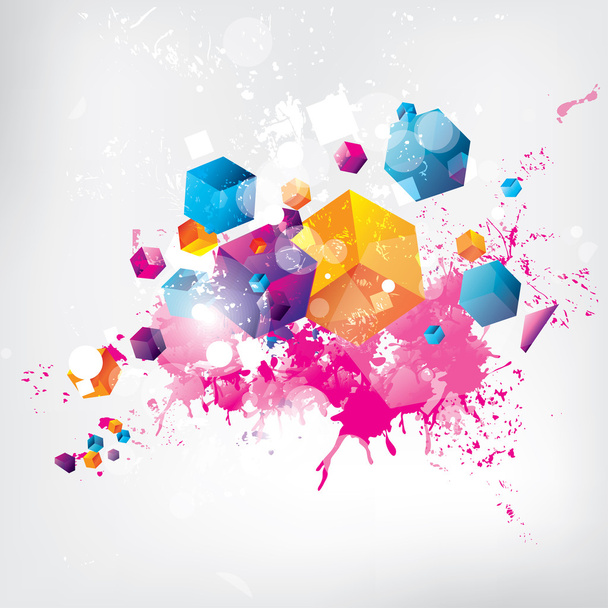 abstrakter Hintergrund mit farbigen Elementen - Vektor, Bild