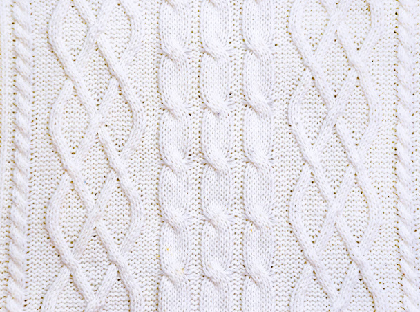 White knitted sweater texture background - Zdjęcie, obraz