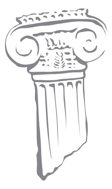antieke kolom. Afbeelding voor logo of illustraties - Vector, afbeelding