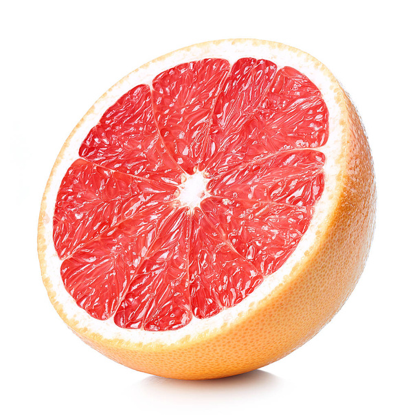 Half of perfectly retouched grapefruit isolated on white background - Foto, immagini