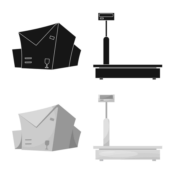Vector design of goods and cargo sign. Set of goods and warehouse stock vector illustration. - Vetor, Imagem