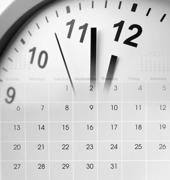 Relógio de face e calendário composto - Foto, Imagem