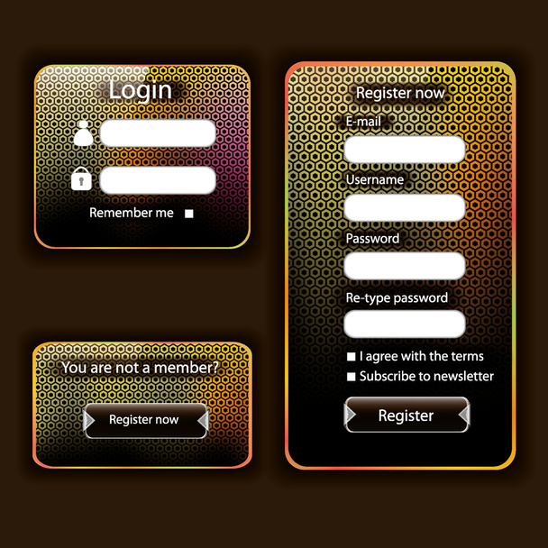 Modern web card form - Vector, Image
