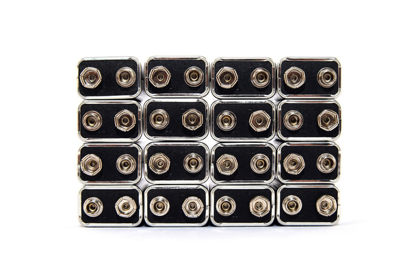 Nine volt batteries on white background - Photo, Image