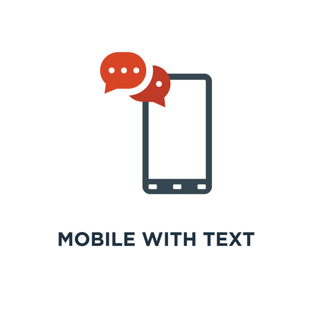 mobile with text message icon. sms, communication concept symbol design, vector illustration - Vector, Image