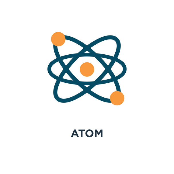 atom icon. molecule, chemistry science concept symbol design, vector illustration - Vector, Image