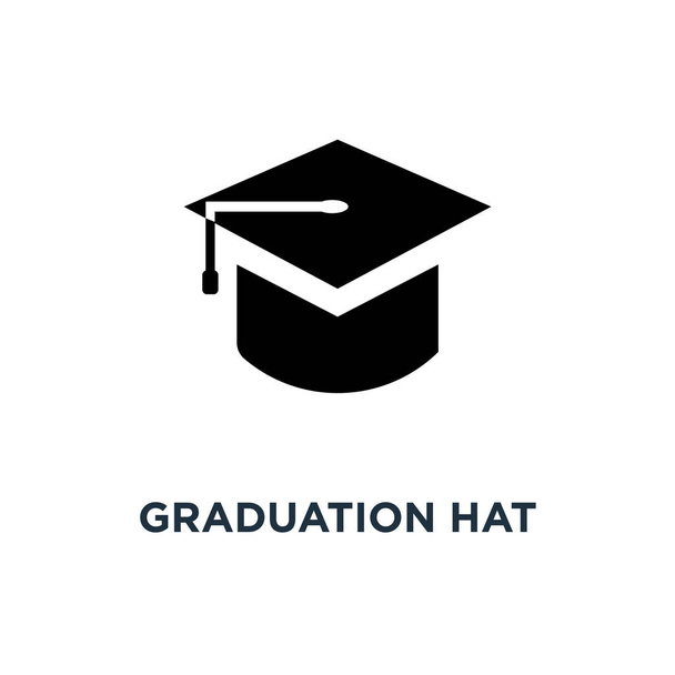 ícone chapéu de formatura. diploma cap design de símbolo de conceito, ilustração vetorial
 - Vetor, Imagem