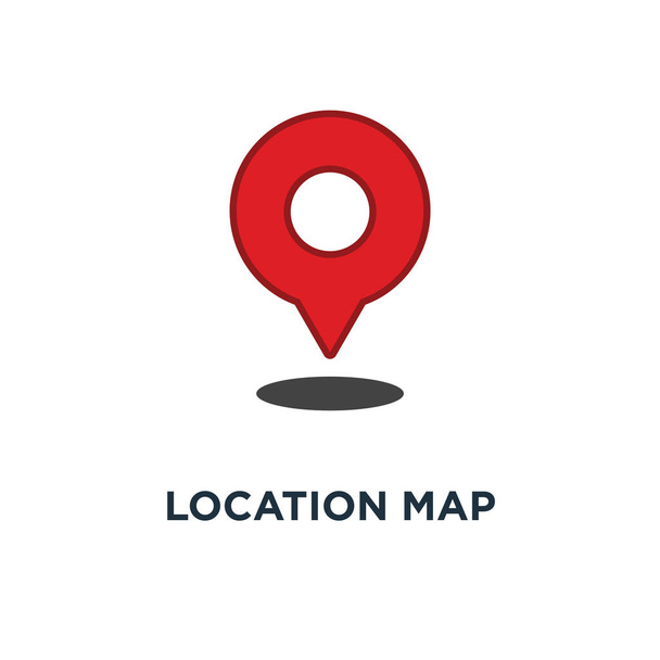 location map icon. red gps pointer mark concept symbol design, vector illustration - Vector, Image