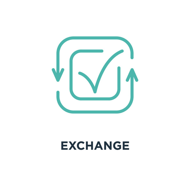 exchange icon. convertation completed line concept symbol design, vector illustration - Vector, Image