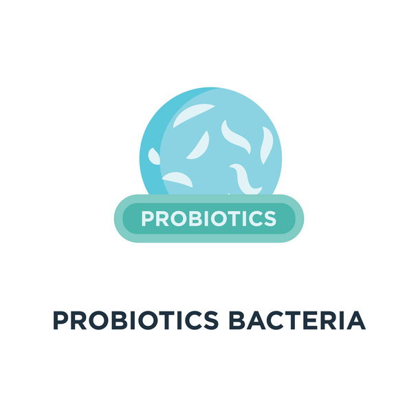 τα προβιοτικά βακτήρια διακριτικό εικονίδιο. τα προβιοτικά βακτήρια σήμα σύμβολο Προμελέτη, εικονογράφηση διάνυσμα - Διάνυσμα, εικόνα