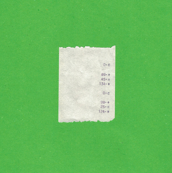 Bill or receipt isolated over green background - Photo, Image