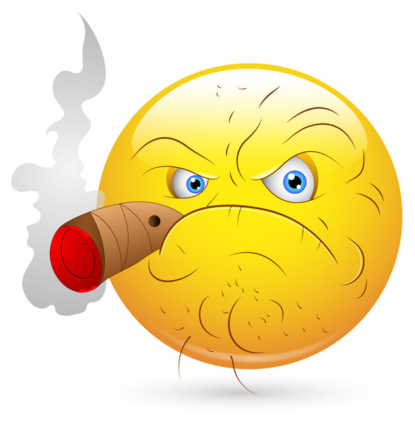 Ilustração do Vetor Sorridente - Cara de Homem Fumante
 - Vetor, Imagem