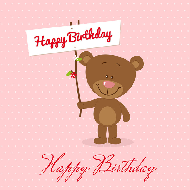 Little bear with signboard - Vector, Image