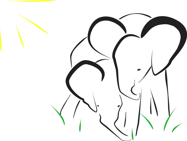 éléphants - Vecteur, image
