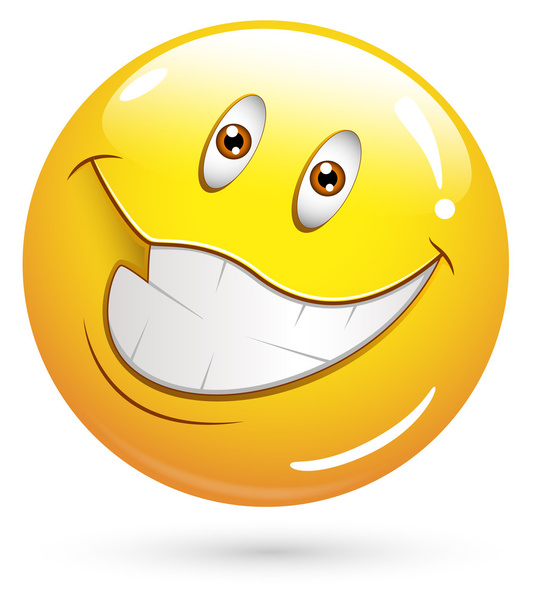 Illustration vectorielle souriante - Visage très heureux
 - Vecteur, image