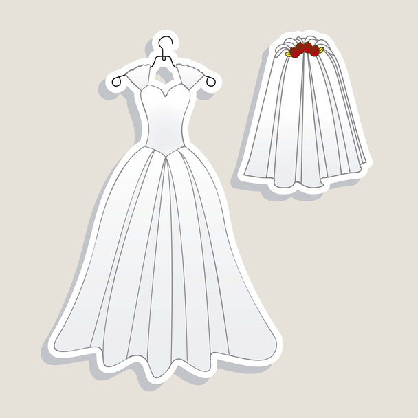 Hochzeits-Ikonen - Vektor, Bild
