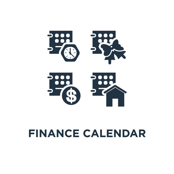 οικονομικών εικονίδιο του ημερολογίου. φορά περίοδο σύμβολο Προμελέτη, μηνιαία πληρωμή, στεγαστικό δάνειο, ακίνητη περιουσία, κουδούνι υπενθύμιση διανυσματικά εικονογράφηση - Διάνυσμα, εικόνα