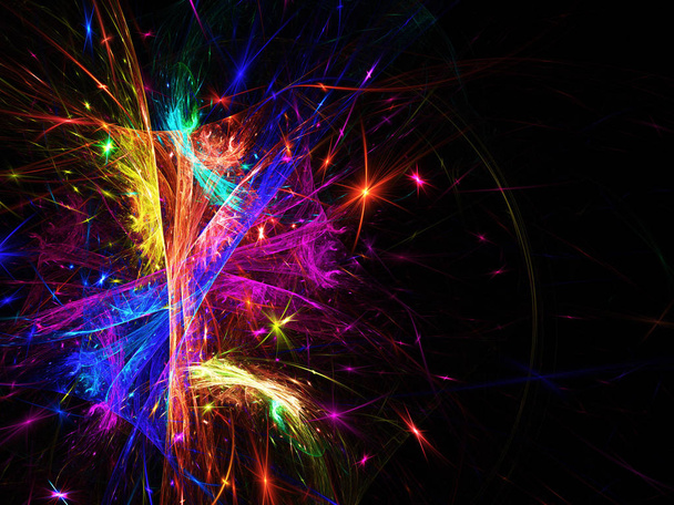 rainbow abstract fractal background 3d rendering - Photo, image