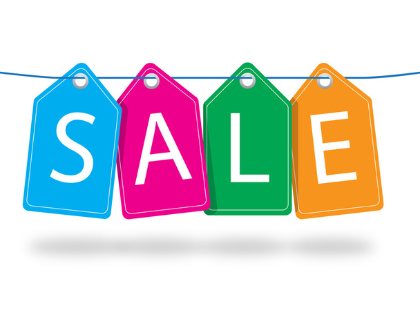 Colorful sale and discount tags - Vettoriali, immagini