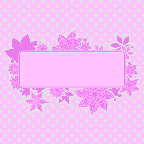 Pink frame with flowers - Wektor, obraz