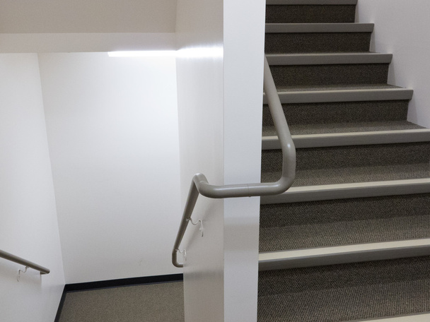 Building interior white staircase with handrails - Photo, Image