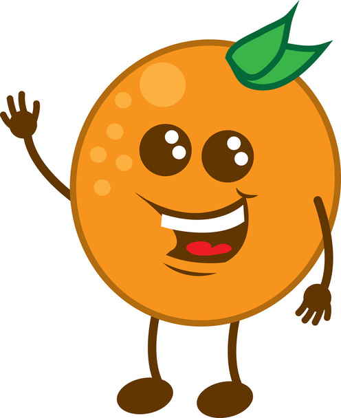 Narancssárga karakter integet - Vektor, kép
