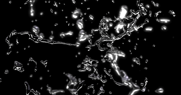 efecto abstracto de color azul salpicadura de agua dulce con gotas sobre fondo negro, concepto de educación y conservación de la naturaleza, con canal alfa
 - Metraje, vídeo