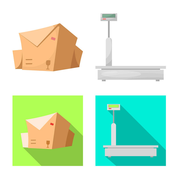 Vector design of goods and cargo sign. Set of goods and warehouse stock symbol for web. - Vetor, Imagem