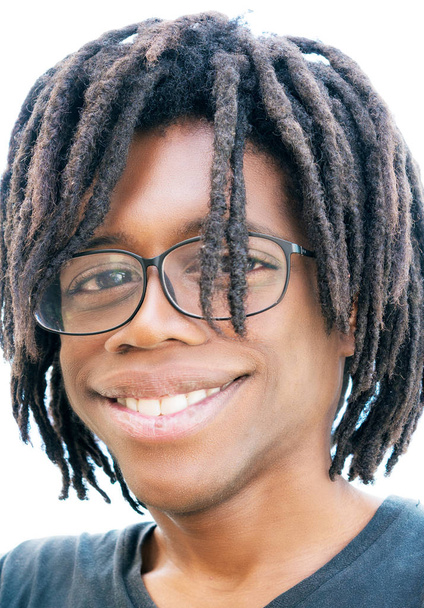 With dreadlocks and a funny expression, shot on a white background  - Photo, Image
