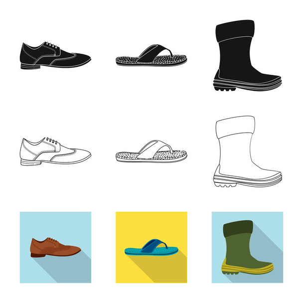 Vector design of man and foot symbol. Set of man and wear vector icon for stock. - Διάνυσμα, εικόνα