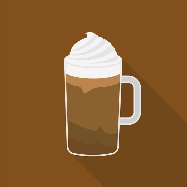 Фраппе, векторная иллюстрация чашки кофе макиато, плоский дизайн
 - Вектор,изображение