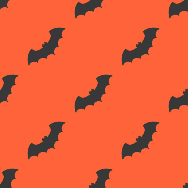 Morcegos, padrão sem emenda assustador Halloween, design plano com máscara de recorte
 - Vetor, Imagem