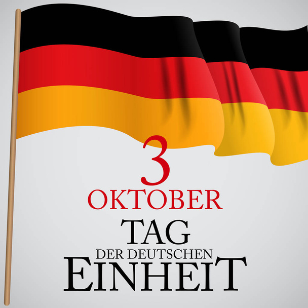 3 бакалійної продукції тег der Deutschen Einheit. Переклад: 3 жовтня день німецької єдності. Векторні ілюстрації - Вектор, зображення