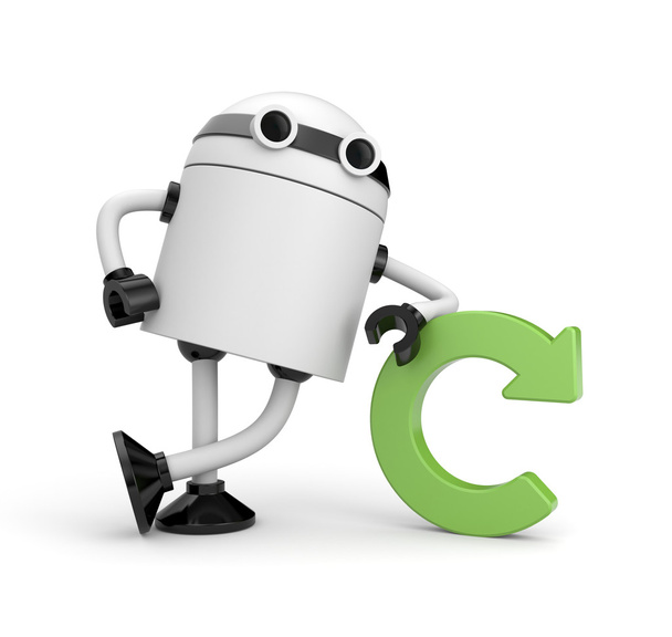 Robot with refresh icon - Foto, imagen