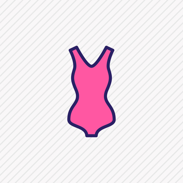 illustration of swimsuit icon colored line. Beautiful dress element also can be used as swimwear icon element. - Фото, изображение