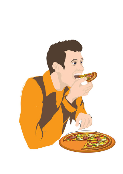 People eating illustration vector - Vector, Image