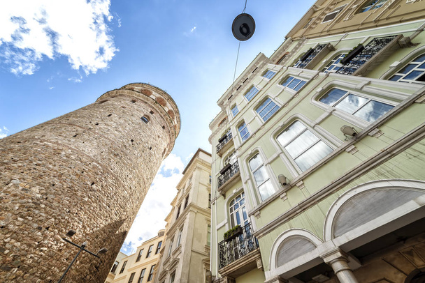 Galata Tower And Apartments From Galata District, Istanbul, Turkey - Foto, Imagen