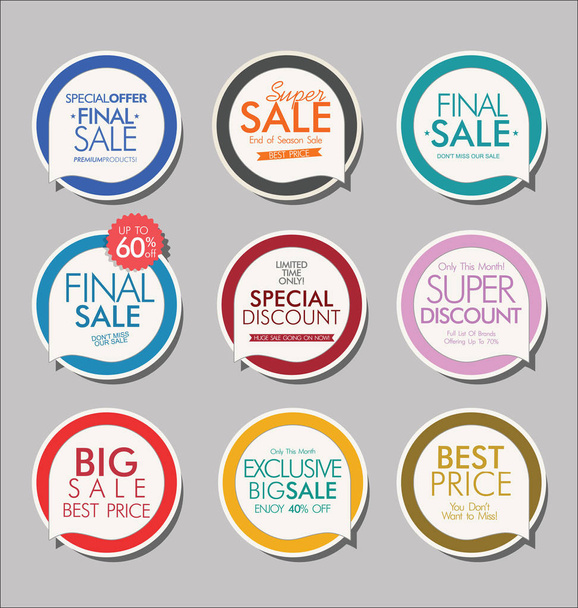 Modern sale banners and labels collection  - Wektor, obraz