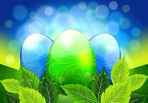 Colored Easter eggs in the patterns - Vector, Image