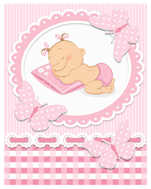 Sleeping baby girl - Vector, Imagen