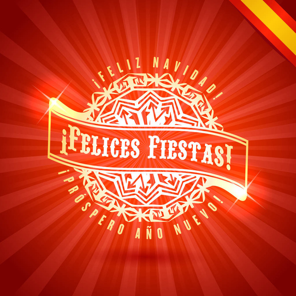 Spaanse kerst Feliz Navidad logo - Vector, afbeelding