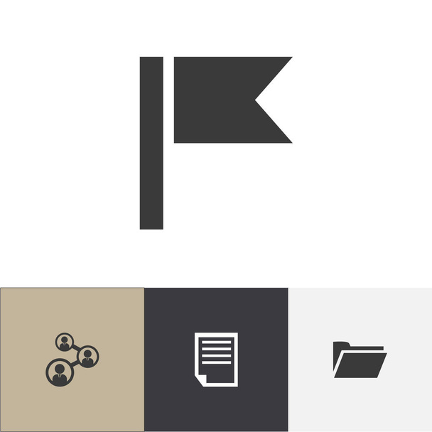 Conjunto de 4 iconos editables de oficina. Incluye símbolos como documento en papel, carpeta, unidad y más. Se puede utilizar para diseño web, móvil, IU e infografía
. - Vector, Imagen