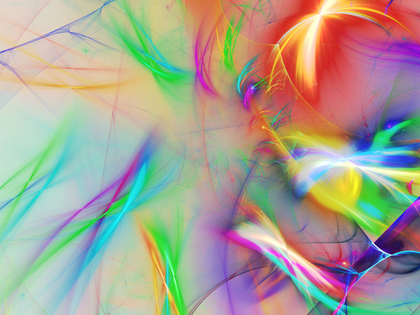 rainbow abstract fractal background 3d rendering - Foto, Imagen