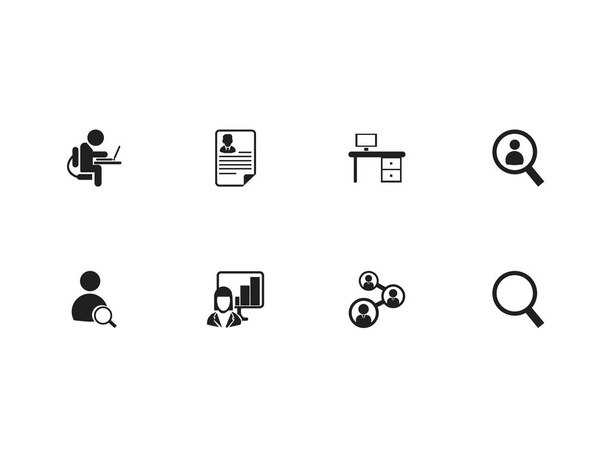 Ensemble de 8 icônes de bureau modifiables. Comprend des symboles tels que la recherche, loupe, unité et plus encore. Peut être utilisé pour la conception web, mobile, UI et infographique
. - Vecteur, image
