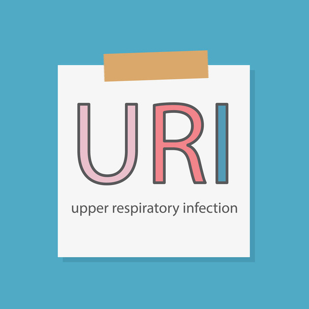 URI Upper Respiratory Infection virus written in a notebook paper- vector illustration - Vector, Image