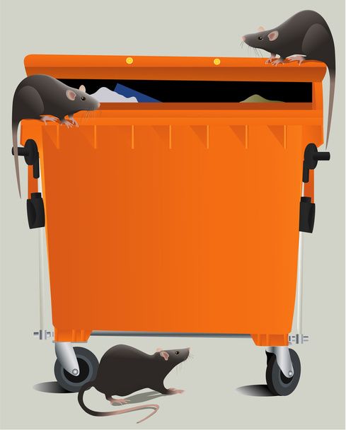 Rats in the rubbish dump - Vector, Image
