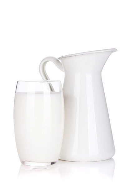 Milk jug and glass - Photo, Image