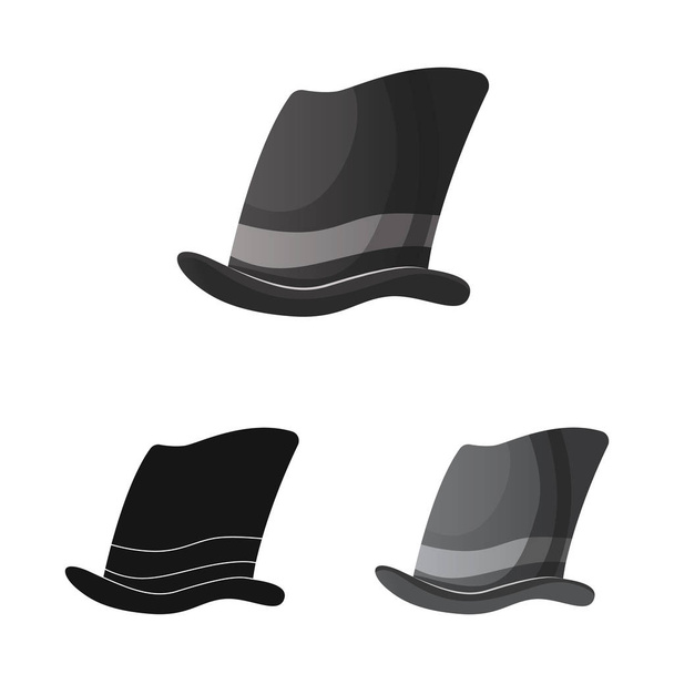 Vector design of headgear and cap sign. Collection of headgear and accessory vector icon for stock. - Διάνυσμα, εικόνα