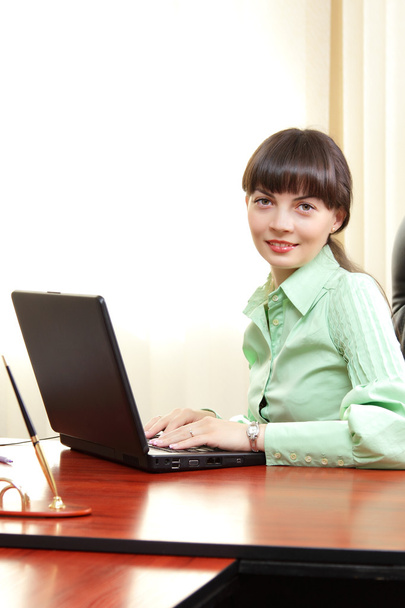 business woman pretty with notebook in office - Photo, image